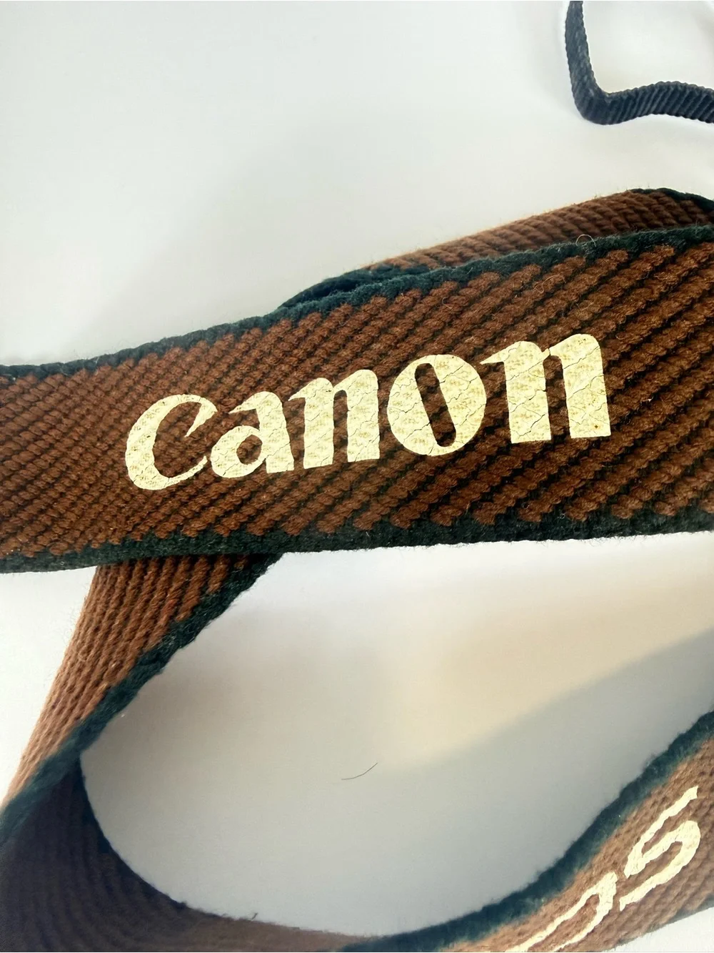 Canon Brown EOS Camera Neck Strap with Black Accents Vintage